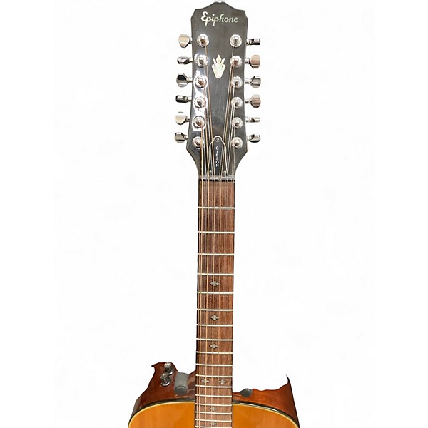 Used Epiphone pr350-12e natural 12 String Acoustic Electric Guitar