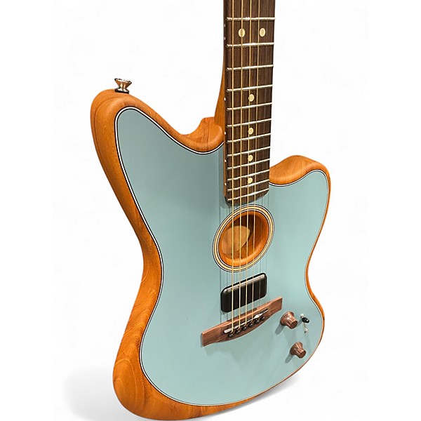 Used Fender Acoustasonic Player Jazzmaster  ICE BLUE Acoustic Electric Guitar