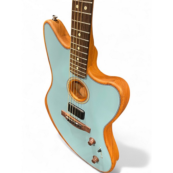 Used Fender Acoustasonic Player Jazzmaster  ICE BLUE Acoustic Electric Guitar