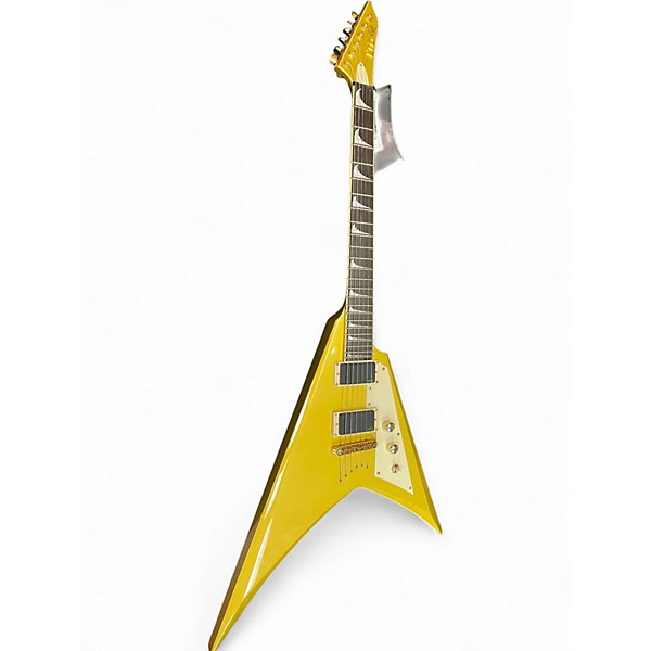 Used ESP LTD Kirk Hammett KH-V Metallic Gold Sparkle  Solid Body Electric Guitar