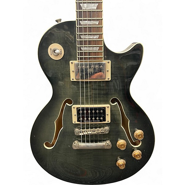 Used Epiphone Les Paul ES Trans Black Hollow Body Electric Guitar