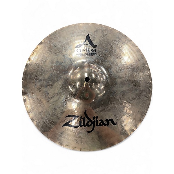 Used Zildjian 14in A Custom Mastersound Hi Hat Pair Cymbal