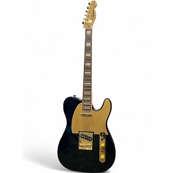 Used Squier TELECASTER 40TH ANNIVERSARY Black and Gold Solid Body Electric Guitar