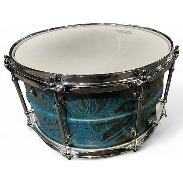 Used Pork Pie 7X13 BRASS PATINA 7X13 ACID WASH Drum