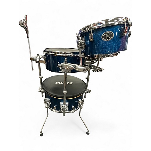 Used Tama 4 Piece Starclassic cocktail kit blue sparkle Drum Kit