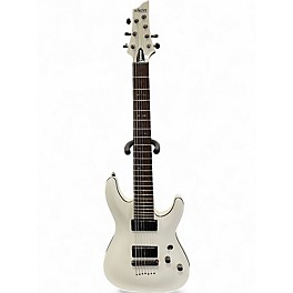 Used Schecter Guitar Research Demon 7 String White Solid Body Electric Guitar