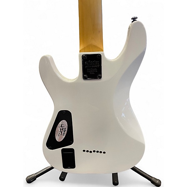 Used Schecter Guitar Research Demon 7 String White Solid Body Electric Guitar