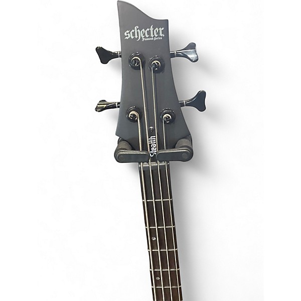 Used Schecter Guitar Research steath Black Electric Bass Guitar