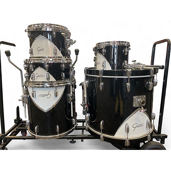 Used Gretsch Drums 5 Piece Renown 57 Black Drum Kit