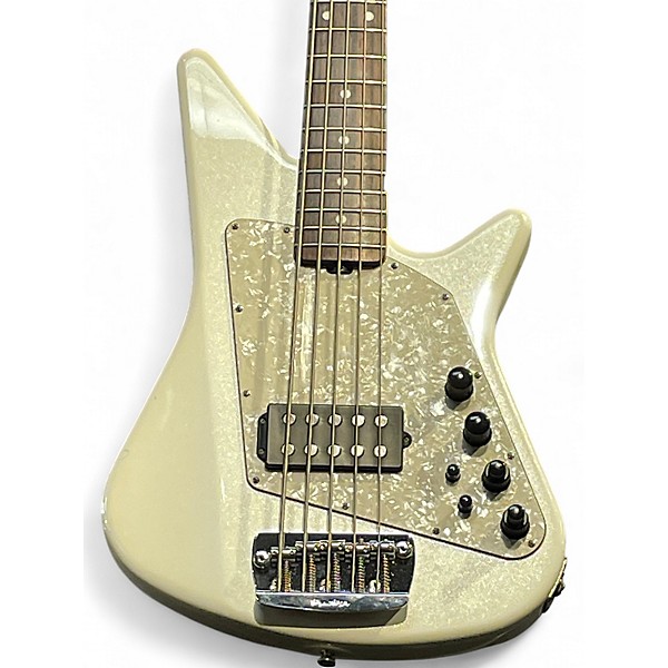 Used Ernie Ball Music Man Big Al 5H Pearl White Electric Bass Guitar