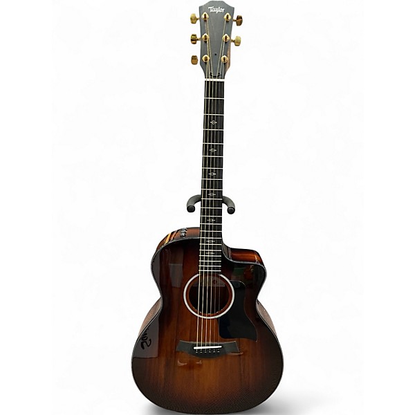 Used Taylor 224CEKDLX Shaded Edge Burst Acoustic Electric Guitar