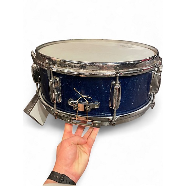 Vintage 1970s Slingerland 14in Soundking Blue Sparkle Drum