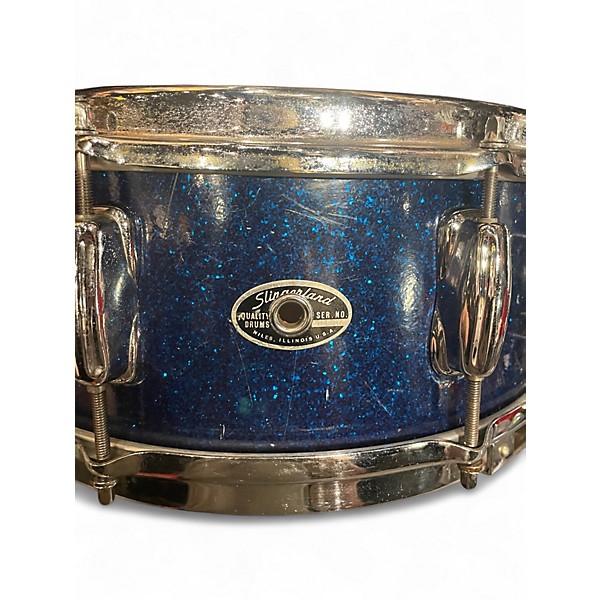 Vintage 1970s Slingerland 14in Soundking Blue Sparkle Drum