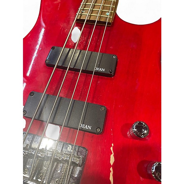 Used Dean  Edge Chrome Red Electric Bass Guitar