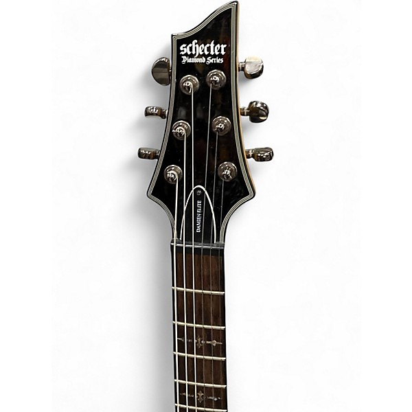 Used Schecter Guitar Research Damien Elite 6 Black Solid Body Electric Guitar