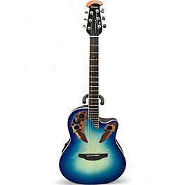Used Ovation CE48P Caribbean Blue Acoustic Electric Guitar