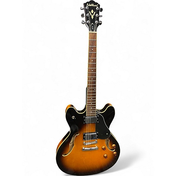 Used Washburn HB-30 2 Tone Sunburst Hollow Body Electric Guitar
