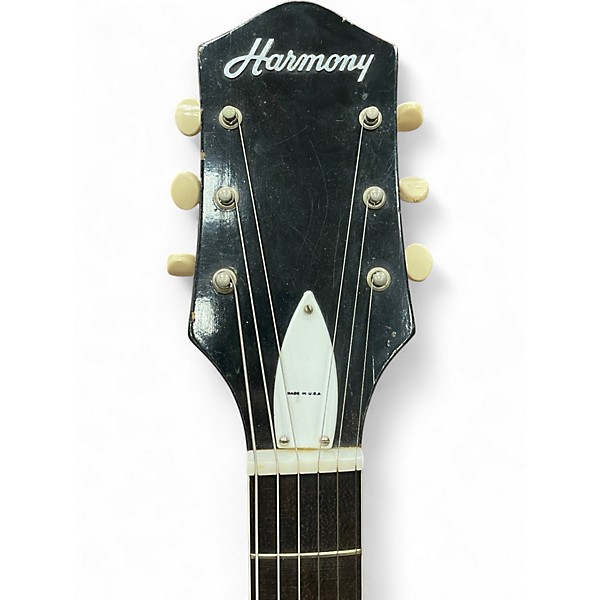 Vintage 1960s Harmony H74 2 Color Sunburst Solid Body Electric Guitar