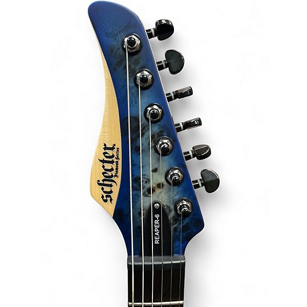 Used Schecter Guitar Research reaper-6 Ocean Blue Burst Solid Body Electric Guitar