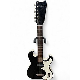 Vintage 1960s Silvertone 1448 and amp case black sparkle Solid Body Electric Guitar