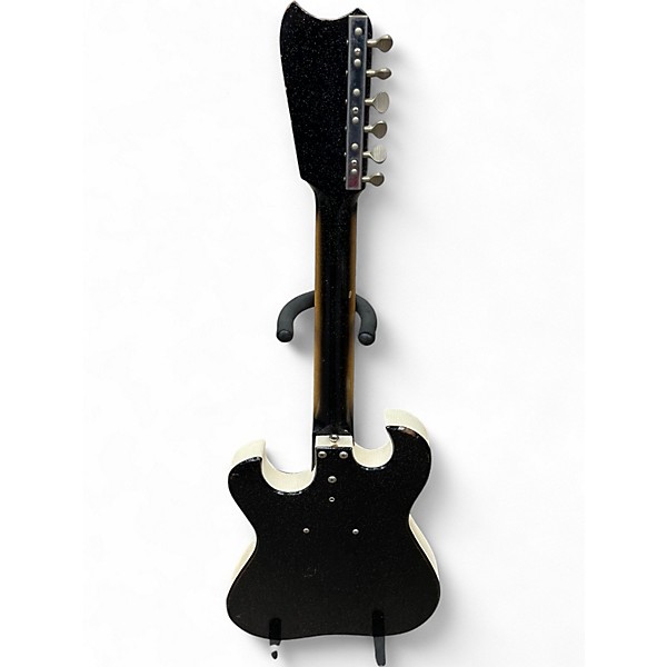Vintage 1960s Silvertone 1448 and amp case black sparkle Solid Body Electric Guitar