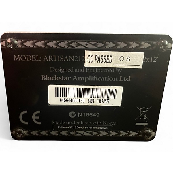 Used Blackstar ARTISAN 212 Guitar Cabinet