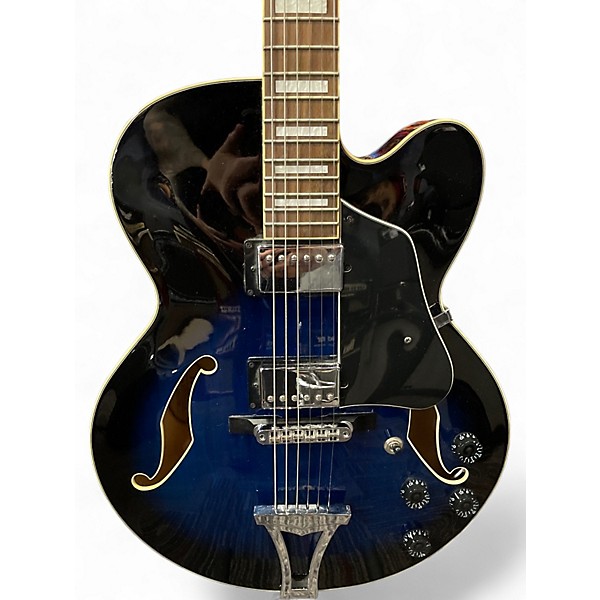 Used Ibanez AF75 Blue Hollow Body Electric Guitar