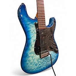 Used Schecter Guitar Research TRADITONAL PRO Trans Blue Solid Body Electric Guitar