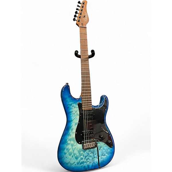 Used Schecter Guitar Research TRADITONAL PRO Trans Blue Solid Body Electric Guitar
