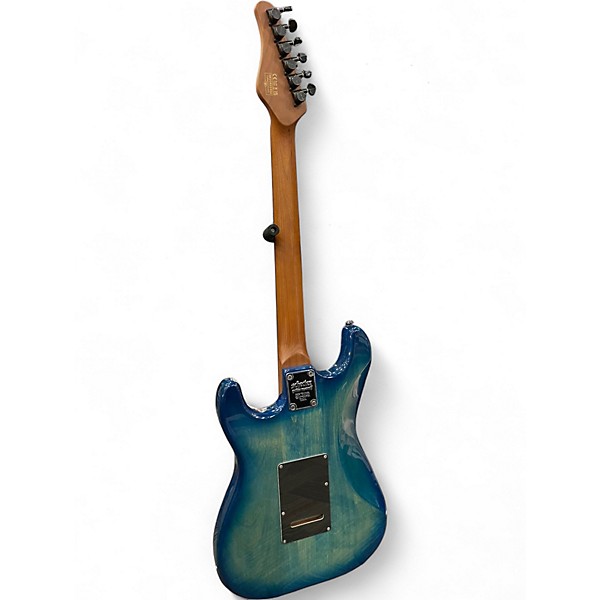 Used Schecter Guitar Research TRADITONAL PRO Trans Blue Solid Body Electric Guitar