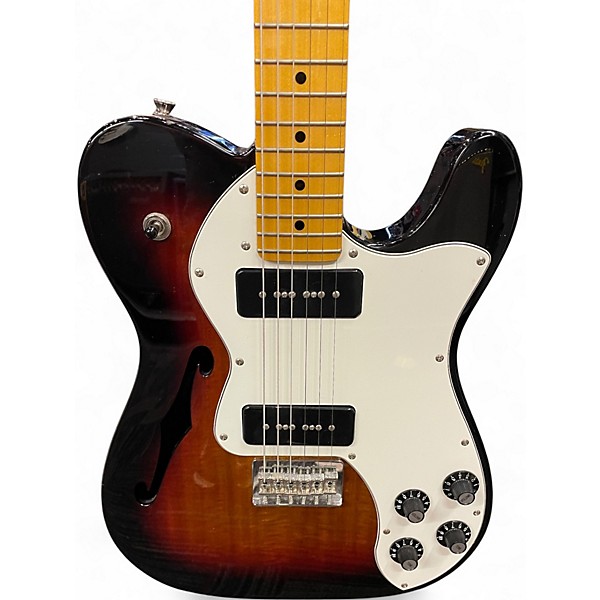 Used Fender Modern Player Telecaster Thinline Deluxe 3 Color Sunburst Hollow Body Electric Guitar