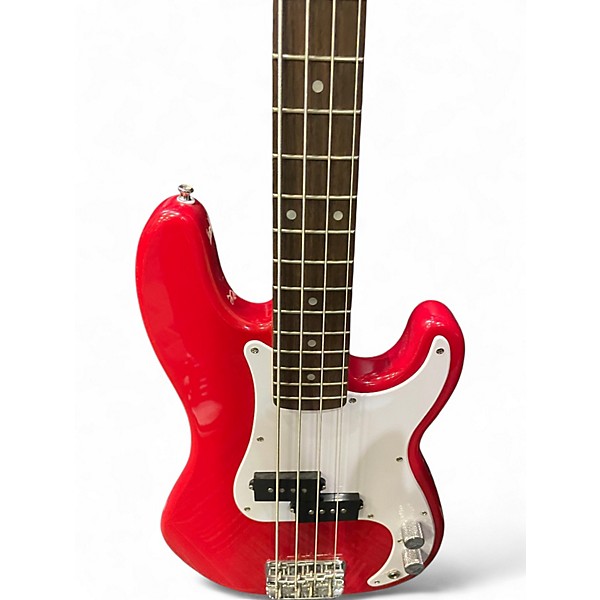 Used Squier Mini Percision Bass Dakota Red Electric Bass Guitar