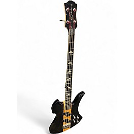 Used B.C. Rich Platinum Series Mockingbird Trans Black Electric Bass Guitar