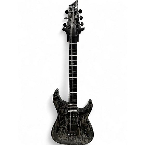 Used Schecter Guitar Research C1 SILVER MOUNTAIN Black and Silver Solid Body Electric Guitar