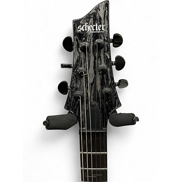 Used Schecter Guitar Research C1 SILVER MOUNTAIN Black and Silver Solid Body Electric Guitar