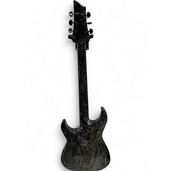 Used Schecter Guitar Research C1 SILVER MOUNTAIN Black and Silver Solid Body Electric Guitar