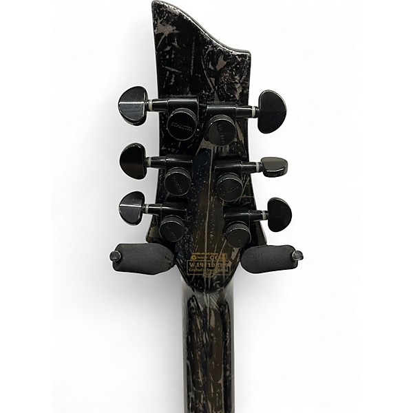 Used Schecter Guitar Research C1 SILVER MOUNTAIN Black and Silver Solid Body Electric Guitar