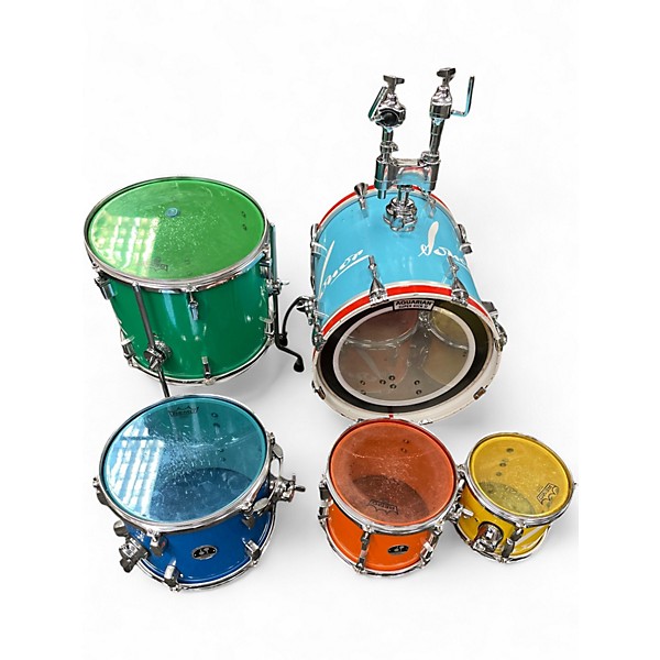 Used SONOR 5 Piece Safari  Multi-Color Wrap Drum Kit