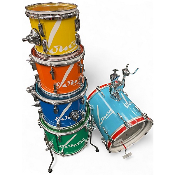 Used SONOR 5 Piece Safari  Multi-Color Wrap Drum Kit
