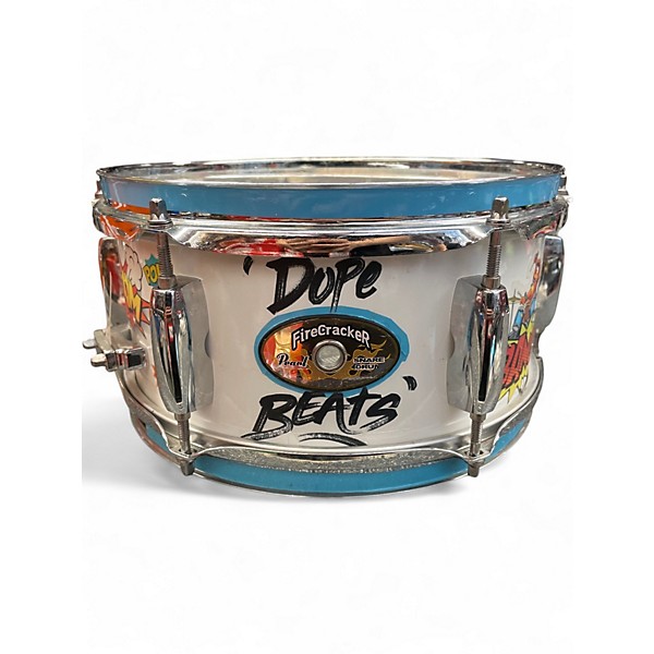 Used Pearl 10X5 Firecracker Snare White  Drum