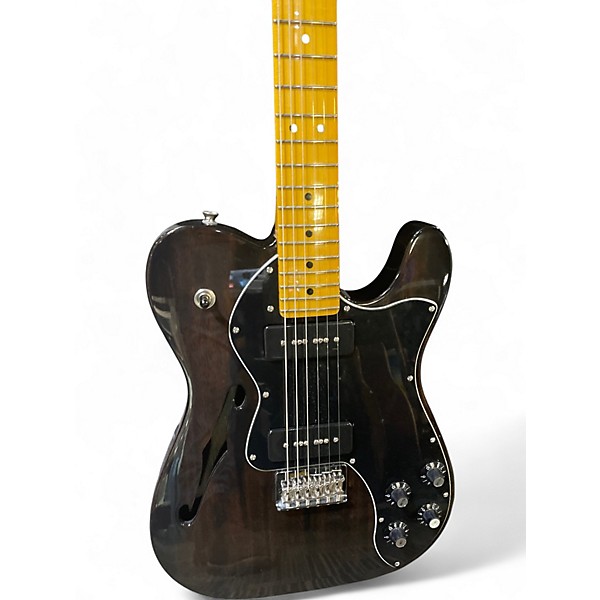 Used Fender Fender Modern Player Telecaster Thinline Deluxe  Trans Black Hollow Body Electric Guitar