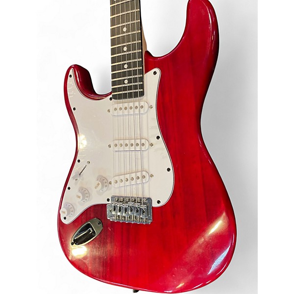 Used Lyx Pro Red and White Solid Body Electric Guitar