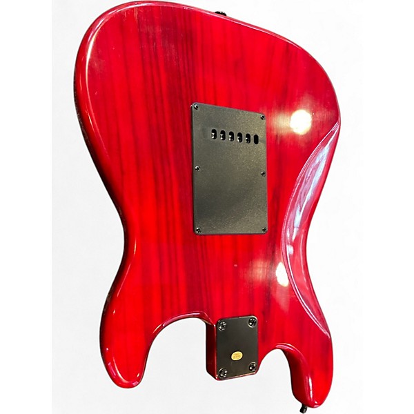 Used Lyx Pro Red and White Solid Body Electric Guitar