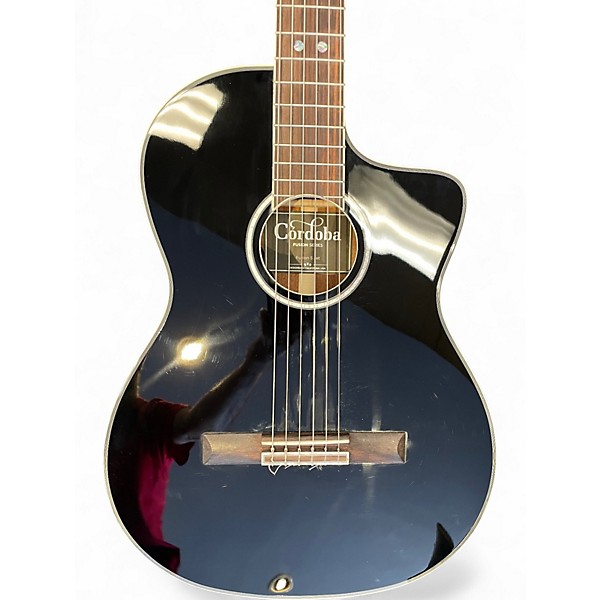 Used Cordoba FUSION 5 JET Black Classical Acoustic Electric Guitar