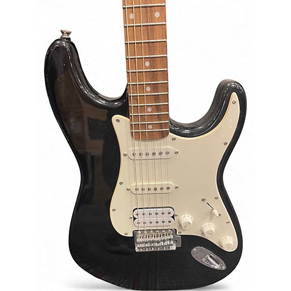 Used Starcaster by Fender Stratocaster Black Solid Body Electric Guitar