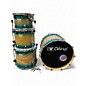 Used Odery 4 Piece Fluence Fusion Blue Burst over Ash Drum Kit thumbnail