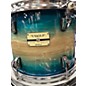 Used Odery 4 Piece Fluence Fusion Blue Burst over Ash Drum Kit