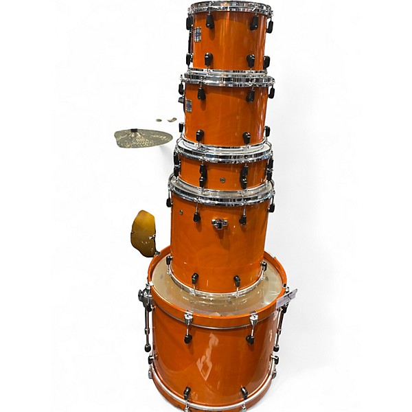 Used Yamaha 5 Piece Stage Custom Orange Drum Kit