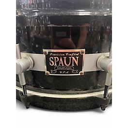Used Spaun 6.5in black and silver stripe Black with Silver Pinstripes Drum