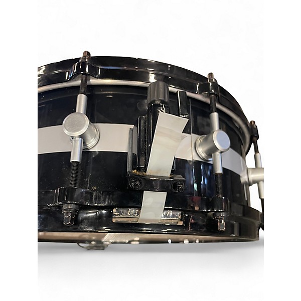 Used Spaun 6.5in black and silver stripe Black with Silver Pinstripes Drum